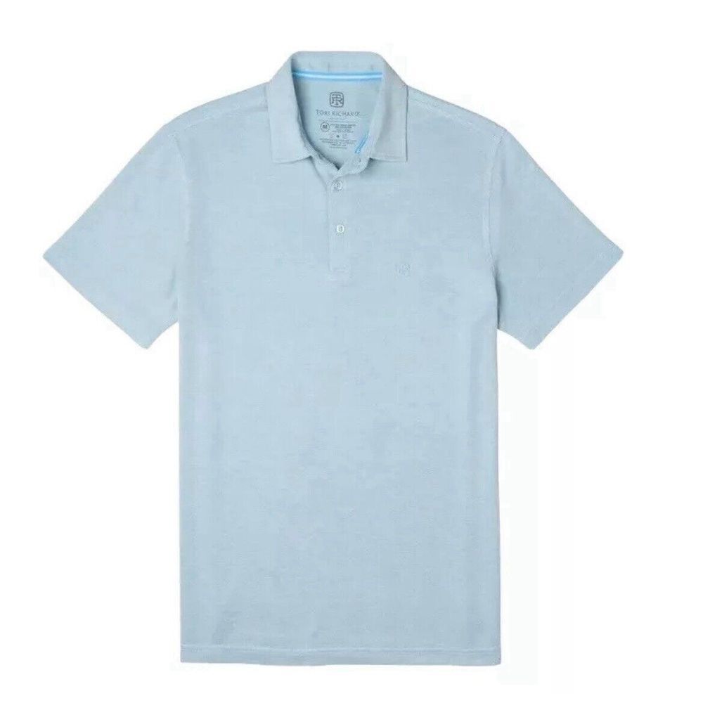 Tori Richard Honolulu Men's Size XL Concorde Performance Polo Shirt Light Blue‎